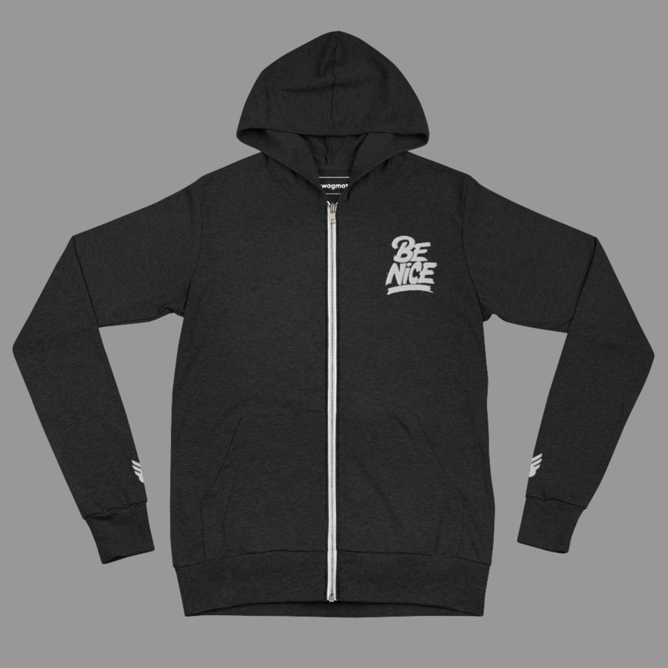 Be Nice Zip - up Hoodie - SWAGMATE