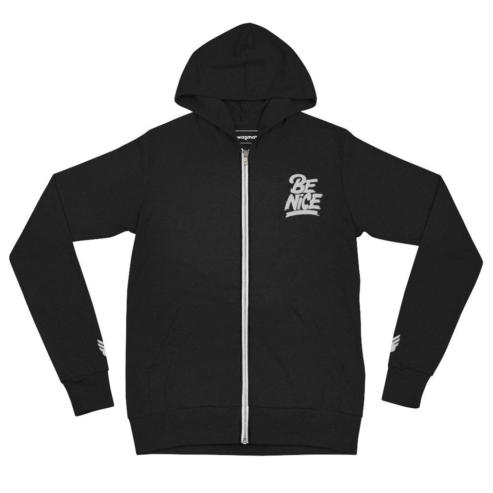 Be Nice Zip - up Hoodie - SWAGMATE