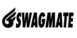 Black Swagmate logo with text and icon